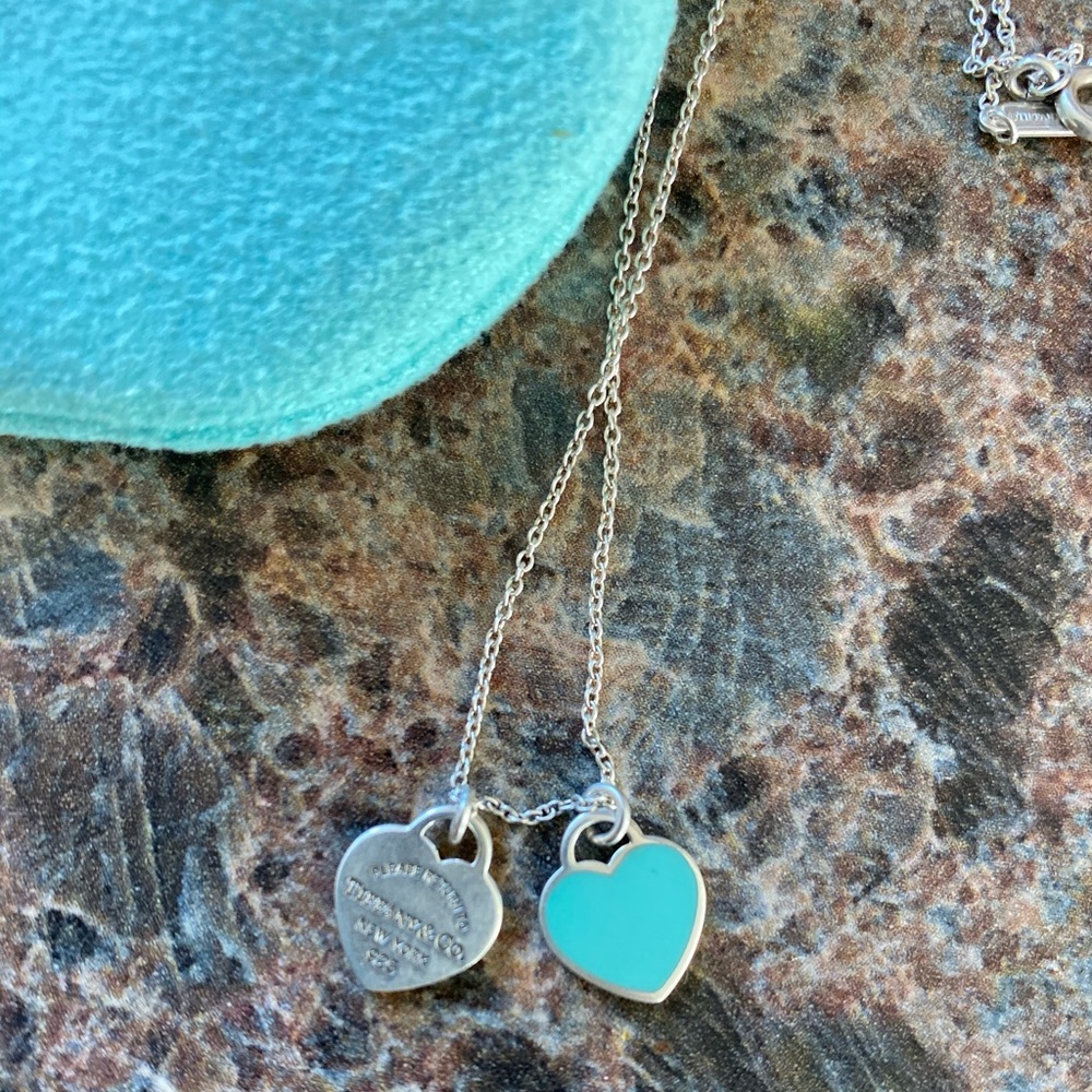 Tiffany and Co mini dual heart necklace